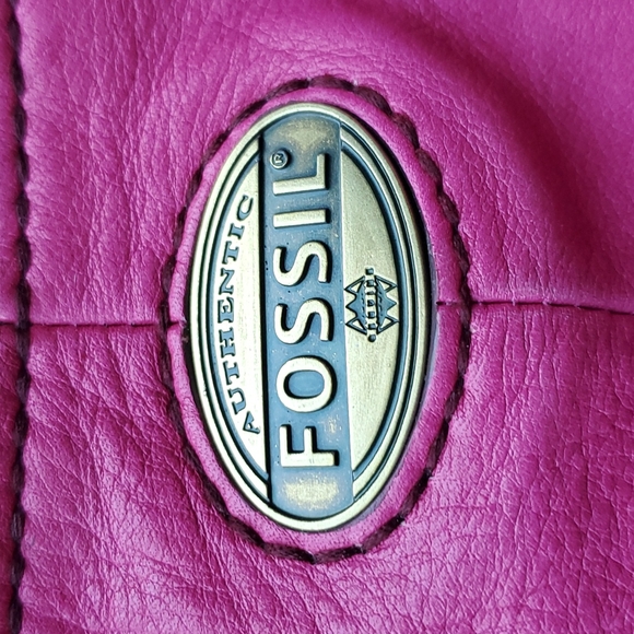 Fossil shoulder bag crossbody brass zippers - Picture 8 of 8